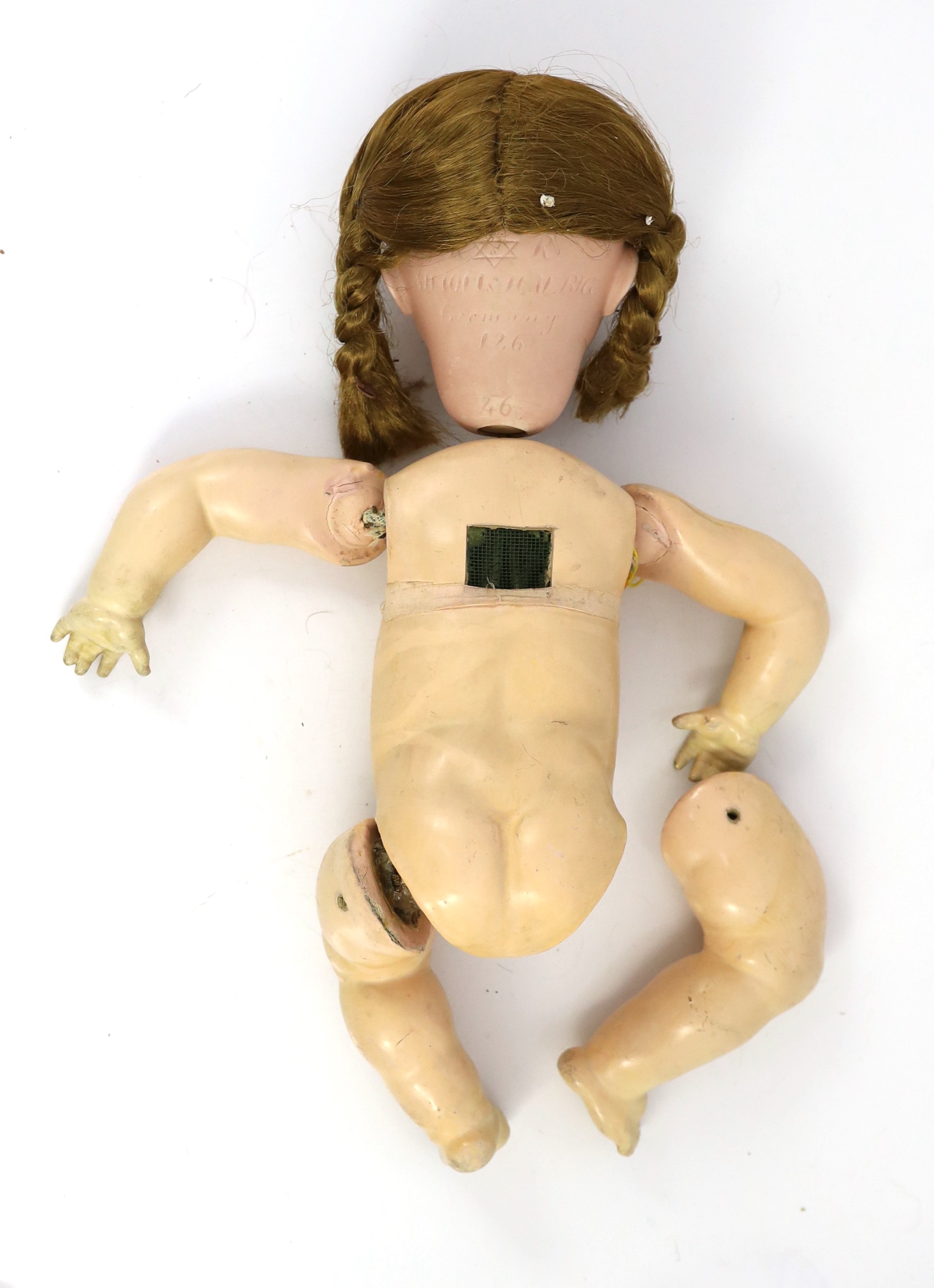 A Kammer & Reinhardt / Simon & Halbig bisque flirty eyed character doll, German, circa 1920, 18.5in.